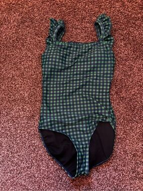 Classic Green Plaid One-Piece Swimsuit